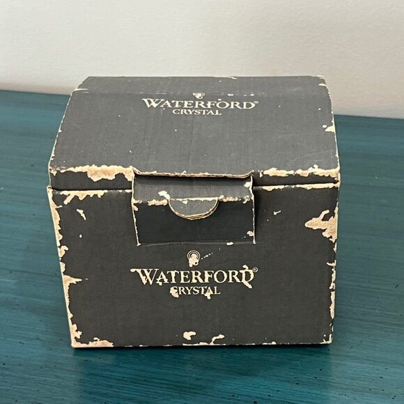 VINTAGE Waterford Crystal LISMORE COTTAGE MANTEL CLOCK Quartz Silver Face w/ Box - Picture 10 of 11